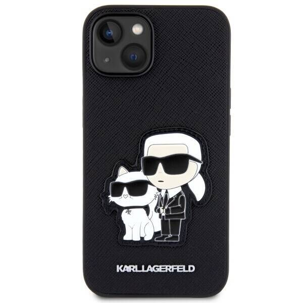 KARL LAGERFELD KLHCP14MSANKCPK IPHONE 14 PLUS / 15 PLUS 6.7 "HARDCASE CZARNY / BLACK SAFFIANO KARL & CHUPETTE