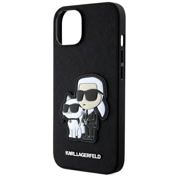 KARL LAGERFELD KLHCP14MSANKCPK IPHONE 14 PLUS / 15 PLUS 6.7 "HARDCASE CZARNY / BLACK SAFFIANO KARL & CHUPETTE