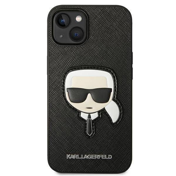 KARL LAGERFELD KLHCP14MSAPKHK IPHONE 14 PLUS / 15 PLUS 6.7 "BLACK / BLACK HARDCASE SAFFIANO KARL`S HEAD PATCH