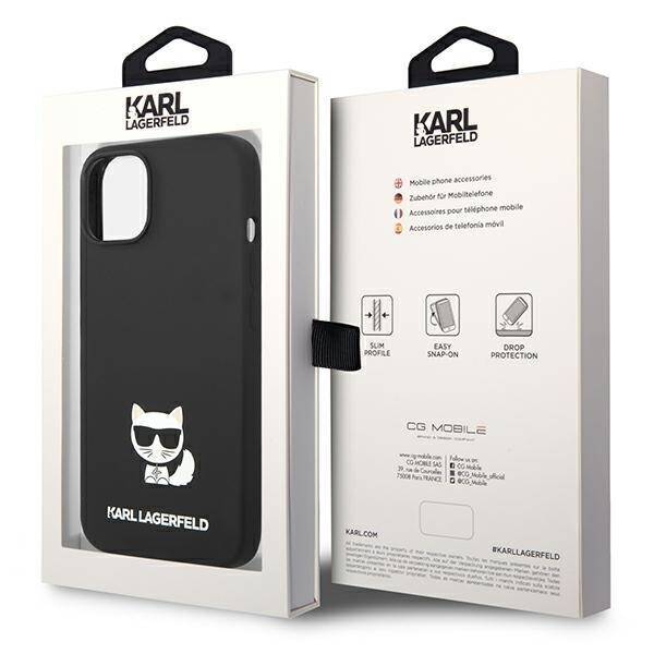 KARL LAGERFELD KLHCP14MSLCTBK IPHONE 14 PLUS / 15 PLUS 6.7 "HARDCASE CZARNY / BLACK SILICONE CHOUPETTE BODY