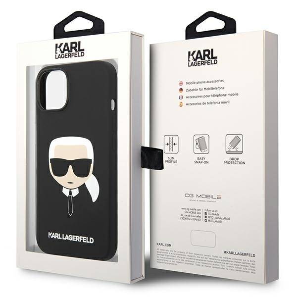 KARL LAGERFELD KLHCP14MSLKHBK IPHONE 14 PLUS / 15 PLUS 6.7 "HARDCASE CZARNY / BLACK SILICONE KARL`S HEAD