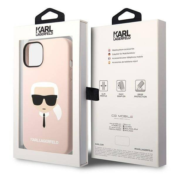 KARL LAGERFELD KLHCP14MSLKHLP IPHONE 14 PLUS / 15 PLUS 6.7 "HARDCASE PINK / PINK SILICONE KARL`S HEAD