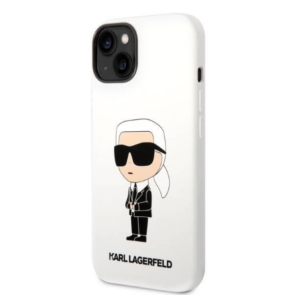 KARL LAGERFELD KLHCP14MSNIKBCH IPHONE 14 PLUS / 15 PLUS 6.7 "HARDCASE WHITE / WHITE SILICONE IKONIK