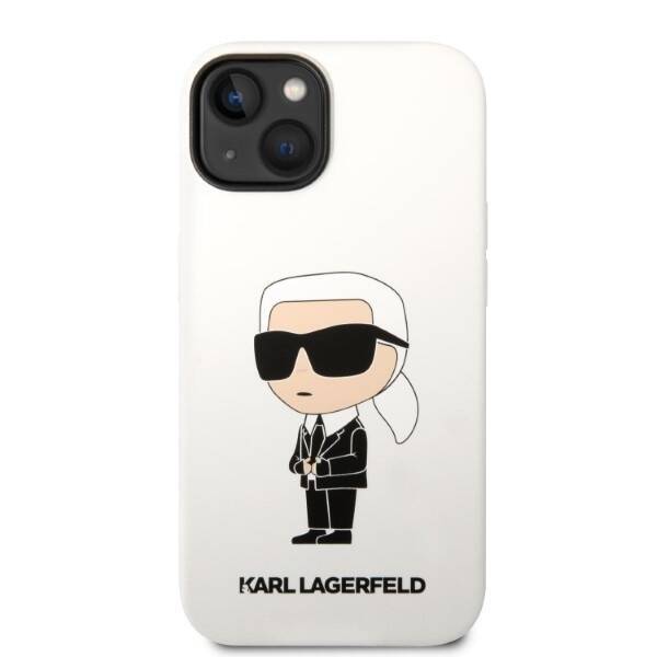 KARL LAGERFELD KLHCP14MSNIKBCH IPHONE 14 PLUS / 15 PLUS 6.7 "HARDCASE WHITE / WHITE SILICONE IKONIK