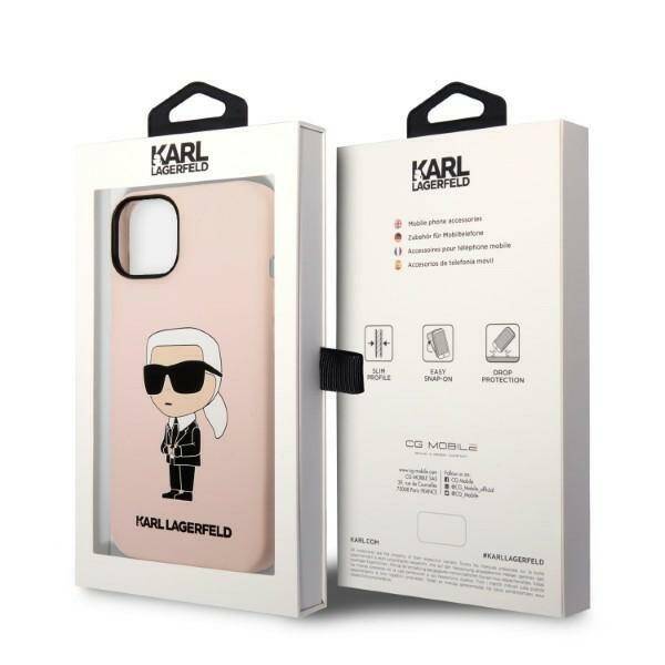 KARL LAGERFELD KLHCP14MSNIKBCP IPHONE 14 PLUS / 15 PLUS 6.7 "HARDCASE PINK / PINK SILICONE IKONIK