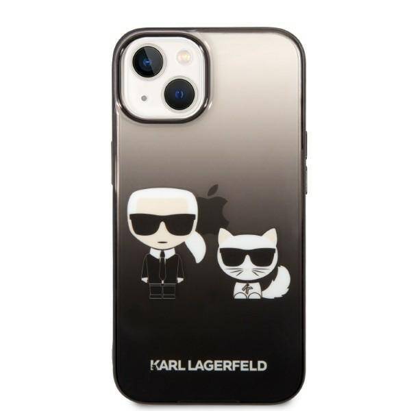 KARL LAGERFELD KLHCP14MTGKCK IPHONE 14 PLUS / 15 PLUS 6.7 "HARDCASE CZARNY / BLACK GRADIENT IKONIK KARL & CHOUPETTE