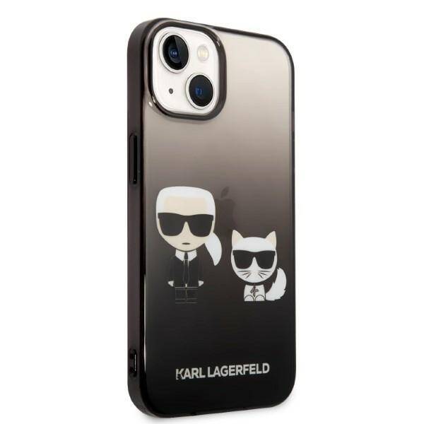 KARL LAGERFELD KLHCP14MTGKCK IPHONE 14 PLUS / 15 PLUS 6.7 "HARDCASE CZARNY / BLACK GRADIENT IKONIK KARL & CHOUPETTE