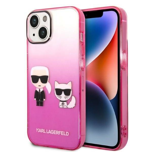 KARL LAGERFELD KLHCP14MTGKCP IPHONE 14 PLUS / 15 PLUS 6.7 "HARDCASE PINK / PINK GRADIENT IKONIK KARL & CHOUPETTE