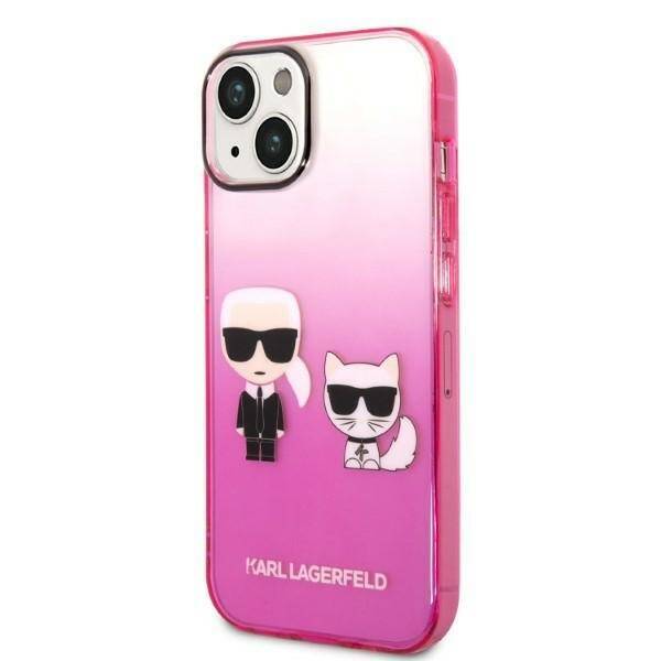 KARL LAGERFELD KLHCP14MTGKCP IPHONE 14 PLUS / 15 PLUS 6.7 "HARDCASE PINK / PINK GRADIENT IKONIK KARL & CHOUPETTE