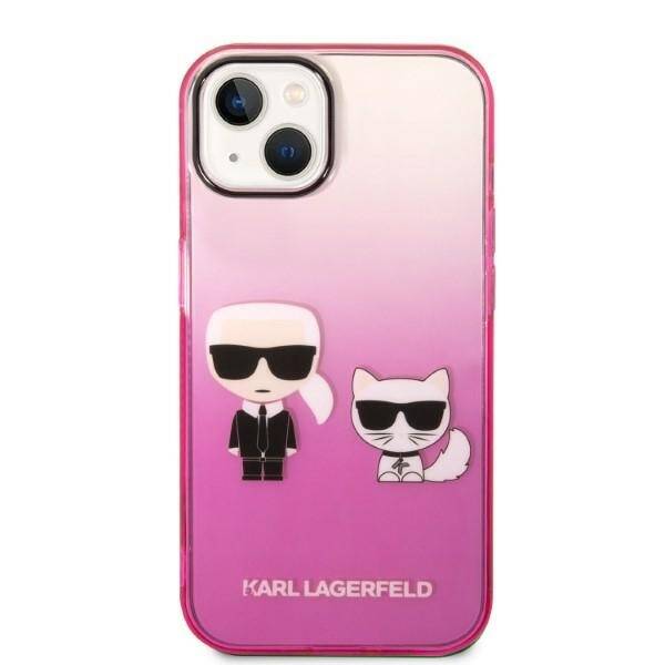 KARL LAGERFELD KLHCP14MTGKCP IPHONE 14 PLUS / 15 PLUS 6.7 "HARDCASE PINK / PINK GRADIENT IKONIK KARL & CHOUPETTE