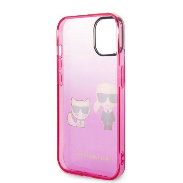 KARL LAGERFELD KLHCP14MTGKCP IPHONE 14 PLUS / 15 PLUS 6.7 "HARDCASE PINK / PINK GRADIENT IKONIK KARL & CHOUPETTE