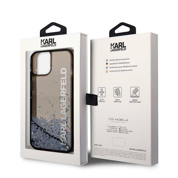 KARL LAGERFELD KLHCP14SLCKVK IPHONE 14/15/13 6.1 "BLACK / BLACK HARDCASE LIQUID GLITTER ELONG