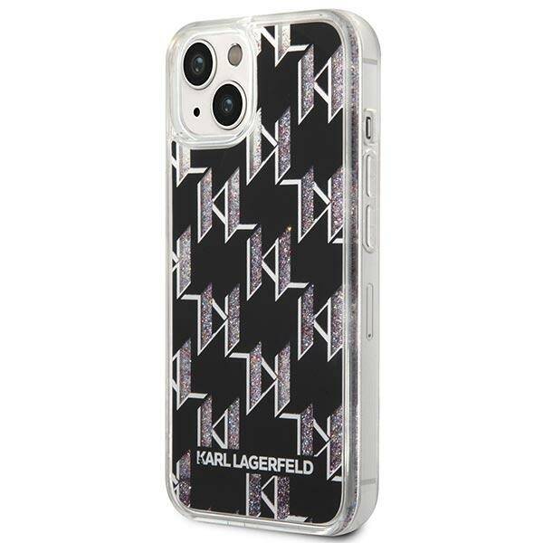 KARL LAGERFELD KLHCP14SLMNMK IPHONE 14/15/13 6.1 "HARDCASE BLACK / BLACK LIQUID GLITTER MONOGRAM