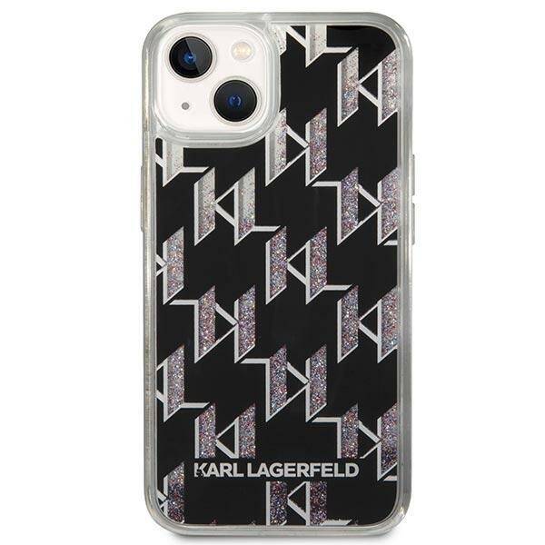 KARL LAGERFELD KLHCP14SLMNMK IPHONE 14/15/13 6.1 "HARDCASE BLACK / BLACK LIQUID GLITTER MONOGRAM