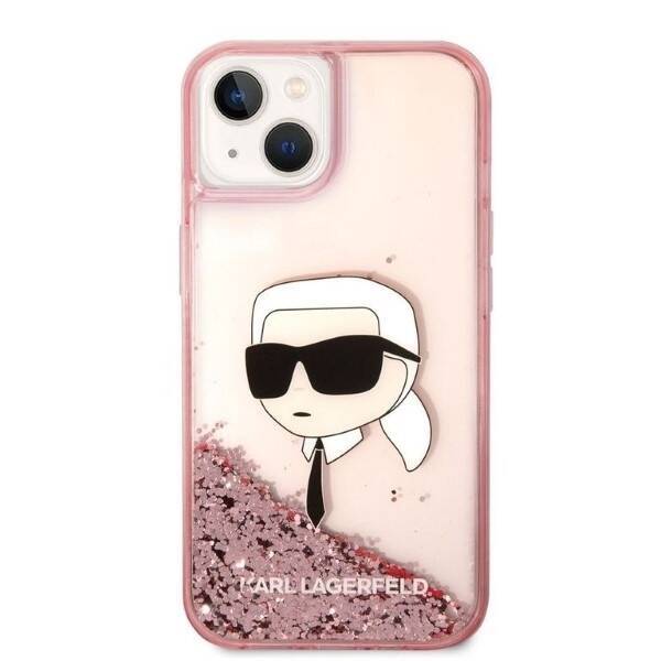 KARL LAGERFELD KLHCP14SLNKHCP IPHONE 14/15/13 6.1 "PINK / PINK HARDCASE GLITTER KARL HEAD