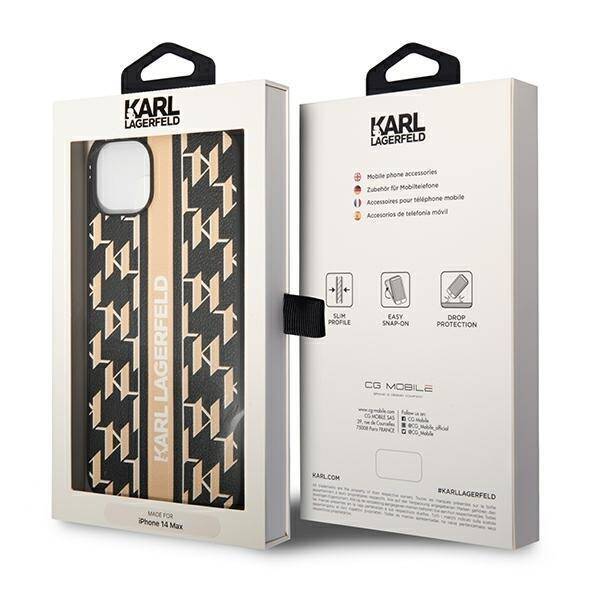 KARL LAGERFELD KLHCP14SPGLSKW IPHONE 14/15/13 6.1 "HARDCASE BROWN / BROWN MONOGRAM STRIPE