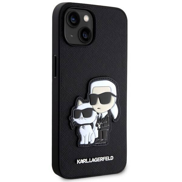 KARL LAGERFELD KLHCP14SSANKCPK IPHONE 14/15/13 6.1 "HARDCASE CZARNY / BLACK SAFFIANO KARL & CHUPETTE