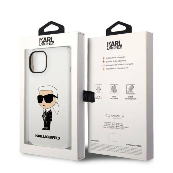 KARL LAGERFELD KLHCP14SSKNIKBCH IPHONE 14/15/13 6.1 "HARDCASE WHITE / WHITE SILICONE IKONIK