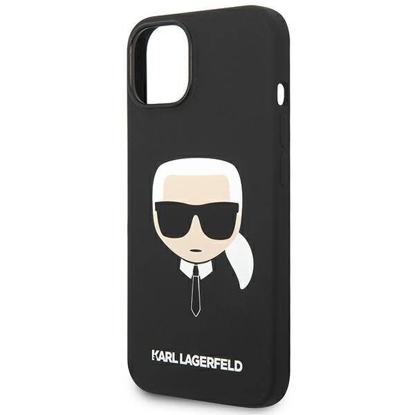 KARL LAGERFELD KLHCP14SSLKHBK IPHONE 14/15/13 6.1 "HARDCASE CZARNY / BLACK SILICONE KARL`S HEAD