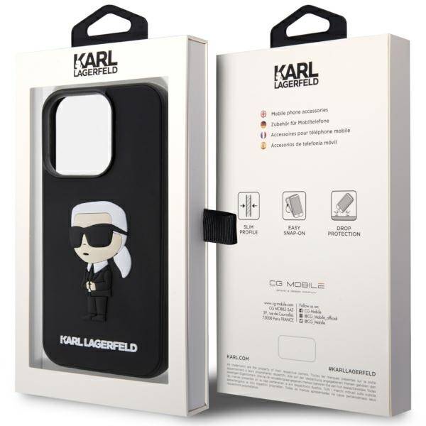 KARL LAGERFELD KLHCP14X3DRKINK IPHONE 14 PRO MAX 6.7 "BLACK/BLACK HARDCASE RUBBER IKONIK 3D