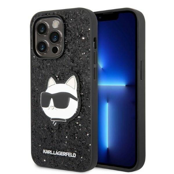 KARL LAGERFELD KLHCP14XG2CPK IPHONE 14 PRO MAX 6.7 "BLACK/BLACK HARDCASE GLITTER CHOUPETTE PATCH