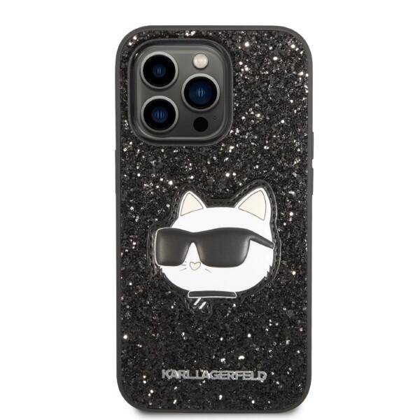 KARL LAGERFELD KLHCP14XG2CPK IPHONE 14 PRO MAX 6.7 "BLACK/BLACK HARDCASE GLITTER CHOUPETTE PATCH