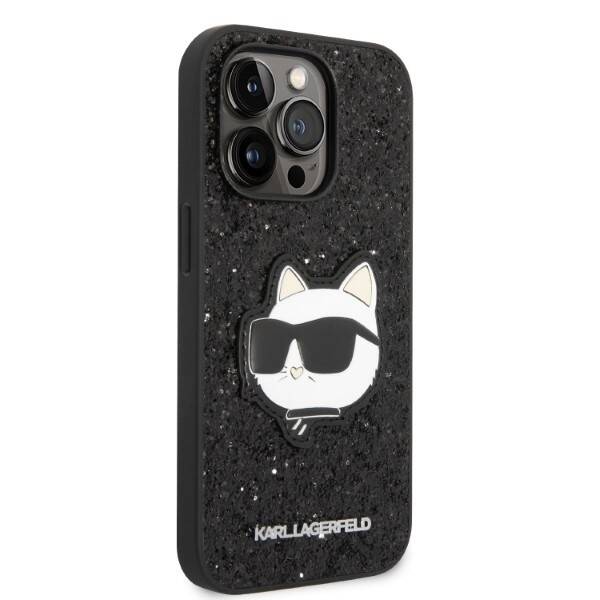 KARL LAGERFELD KLHCP14XG2CPK IPHONE 14 PRO MAX 6.7 "BLACK/BLACK HARDCASE GLITTER CHOUPETTE PATCH