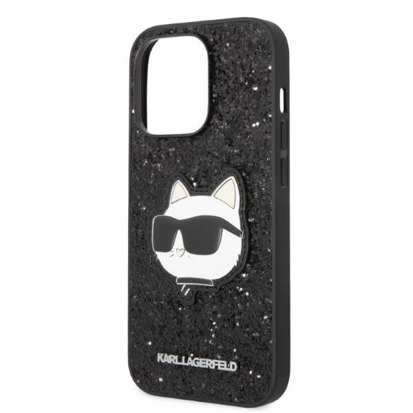 KARL LAGERFELD KLHCP14XG2CPK IPHONE 14 PRO MAX 6.7 "BLACK/BLACK HARDCASE GLITTER CHOUPETTE PATCH