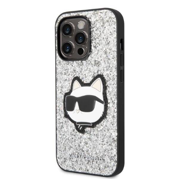 KARL LAGERFELD KLHCP14XG2CPS IPHONE 14 PRO MAX 6.7 "SILVER/SILVER HARDCASE GLITTER CHOUPETTE PATCH