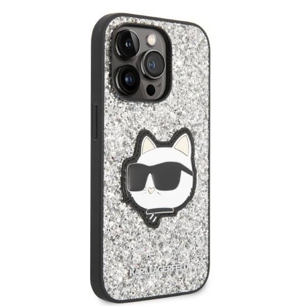 KARL LAGERFELD KLHCP14XG2CPS IPHONE 14 PRO MAX 6.7 "SILVER/SILVER HARDCASE GLITTER CHOUPETTE PATCH