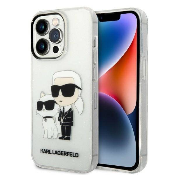 KARL LAGERFELD KLHCP14XHNKCTGT IPHONE 14 PRO MAX 6.7 "TRANSPARENT HARDCASE GLITTER KARL & CHUPETTE