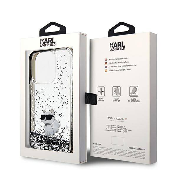 KARL LAGERFELD KLHCP14XLKCNSK IPHONE 14 PRO MAX 6.7 "TRANSPARENT HARDCASE LIQUID GLITTER CHOUPETTE