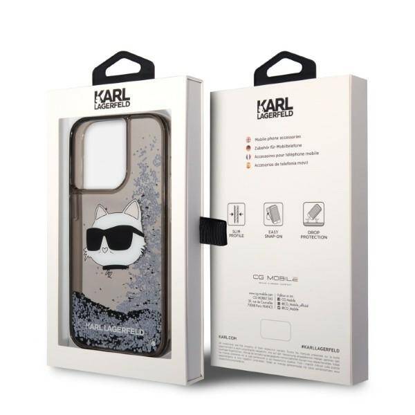 KARL LAGERFELD KLHCP14XLNCHCK IPHONE 14 PRO MAX 6.7 "BLACK/BLACK HARDCASE GLITTER CHOUPETTE HEAD