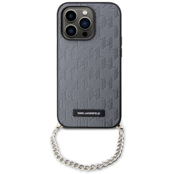 KARL LAGERFELD KLHCP14XSACKKELHPG IPHONE 14 PRO MAX 6.7 "SREBRRY/SILVER HARDCASE SAFFIANO MONOGRAM CHAIN