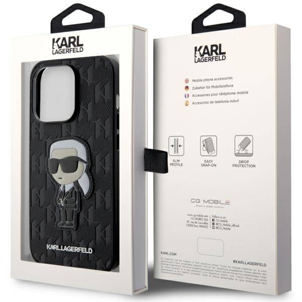 KARL LAGERFELD KLHCP14XSAKHPK IPHONE 14 PRO MAX 6.7 "BLACK/BLACK SAFFIANO MONOGRAM IKONIK