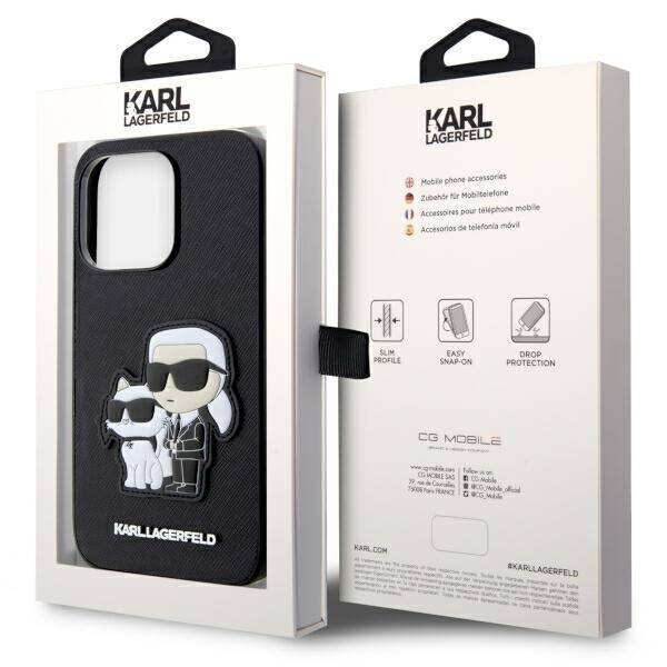 KARL LAGERFELD KLHCP14XSANKCPK IPHONE 14 PRO MAX 6.7 "HARDCASE CZARNY/BLACK SAFFIANO KARL & CHOUPETTE