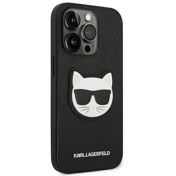 KARL LAGERFELD KLHCP14XSAPCHK IPHONE 14 PRO MAX 6.7 "HARDCASE BLACK/BLACK SAFFIANO CHUPETTE HEAD PATCH