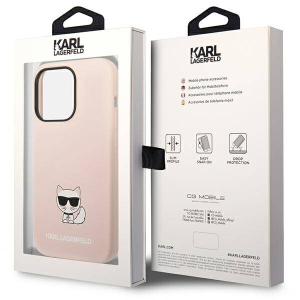 KARL LAGERFELD KLHCP14XSLCTPI IPHONE 14 PRO MAX 6.7 "HARDCASE LIGHT PINK/LIGHT PINK SILICONE CHOUPETTE BODY