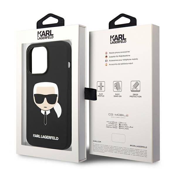 KARL LAGERFELD KLHCP14XSLKHBK IPHONE 14 PRO MAX 6.7 "HARDCASE BLACK/BLACK SILICONE KARL`S HEAD