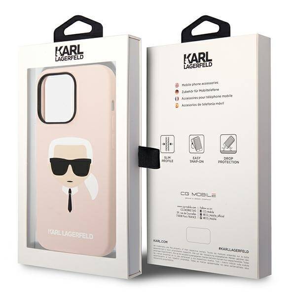 KARL LAGERFELD KLHCP14XSLKHLP IPHONE 14 PRO MAX 6.7 "HARDCASE PINK/PINK SILICONE KARL`S HEAD