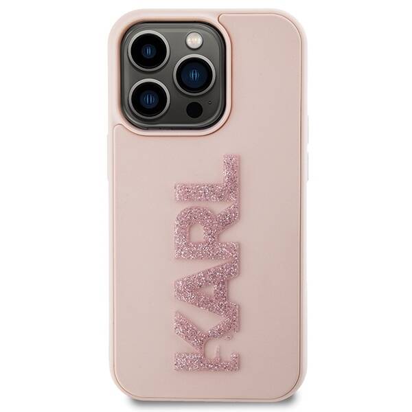 KARL LAGERFELD KLHCP15L3DMBKCP IPHONE 15 PRO 6.1 "PINK/PINK HARDCASE 3D RUBBER GLITTER LOGO