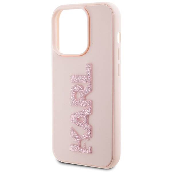 KARL LAGERFELD KLHCP15L3DMBKCP IPHONE 15 PRO 6.1 "PINK/PINK HARDCASE 3D RUBBER GLITTER LOGO