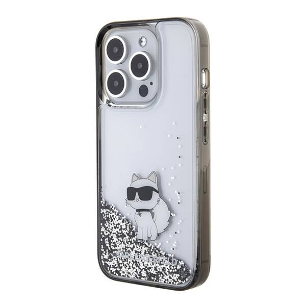 KARL LAGERFELD KLHCP15LLKCNSK IPHONE 15 PRO 6.1 "TRANSPARENT HARDCASE LIQUID GLITTER CHUPETTE