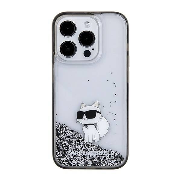 KARL LAGERFELD KLHCP15LLKCNSK IPHONE 15 PRO 6.1 "TRANSPARENT HARDCASE LIQUID GLITTER CHUPETTE