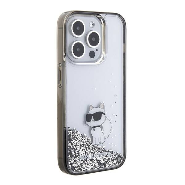 KARL LAGERFELD KLHCP15LLKCNSK IPHONE 15 PRO 6.1 "TRANSPARENT HARDCASE LIQUID GLITTER CHUPETTE