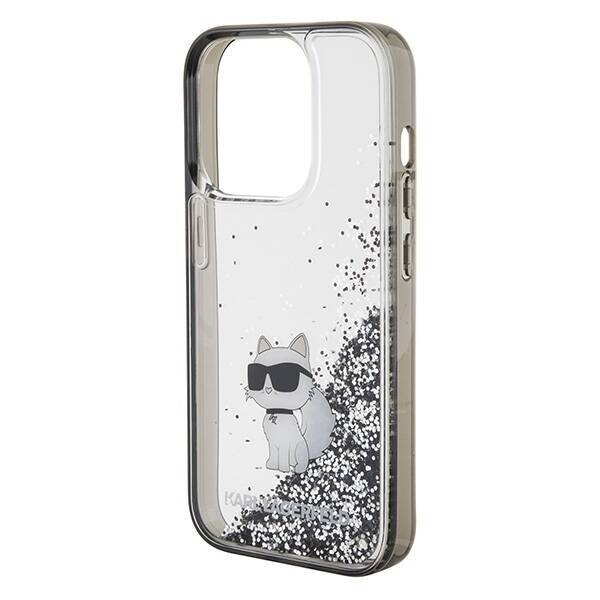 KARL LAGERFELD KLHCP15LLKCNSK IPHONE 15 PRO 6.1 "TRANSPARENT HARDCASE LIQUID GLITTER CHUPETTE