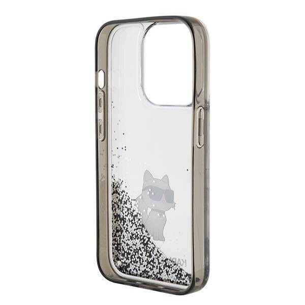 KARL LAGERFELD KLHCP15LLKCNSK IPHONE 15 PRO 6.1 "TRANSPARENT HARDCASE LIQUID GLITTER CHUPETTE