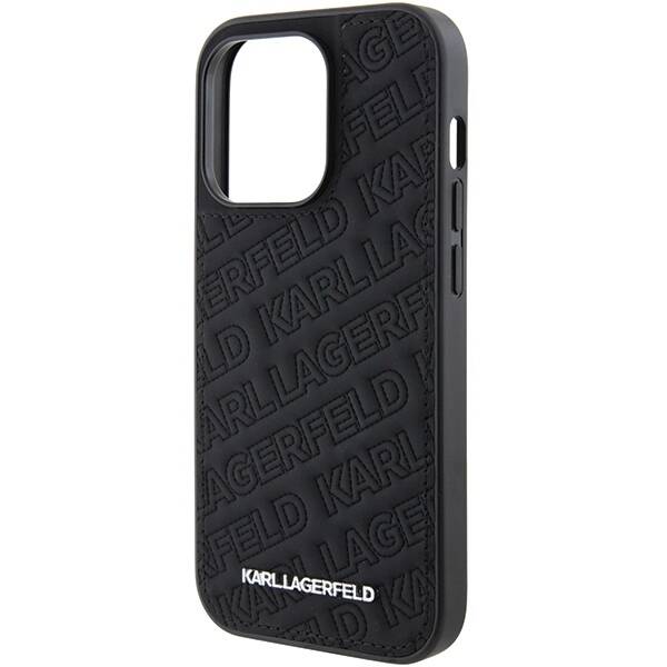 KARL LAGERFELD KLHCP15LPQKPMK IPHONE 15 PRO 6.1 "BLACK/BLACK HARDCASE QUILTED K PATTERN