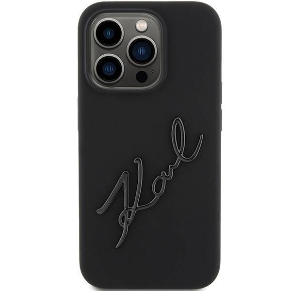 KARL LAGERFELD KLHCP15LSKSBMCK IPHONE 15 PRO 6.1 "BLACK/BLACK HARDCASE SILICONE KARL SCRIPT