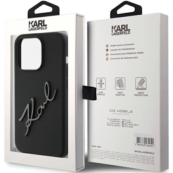 KARL LAGERFELD KLHCP15LSKSBMCK IPHONE 15 PRO 6.1 "BLACK/BLACK HARDCASE SILICONE KARL SCRIPT